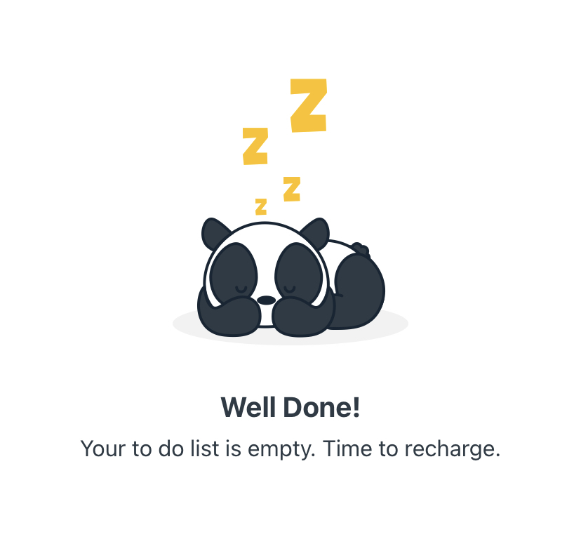 Well Done sleeping Panda