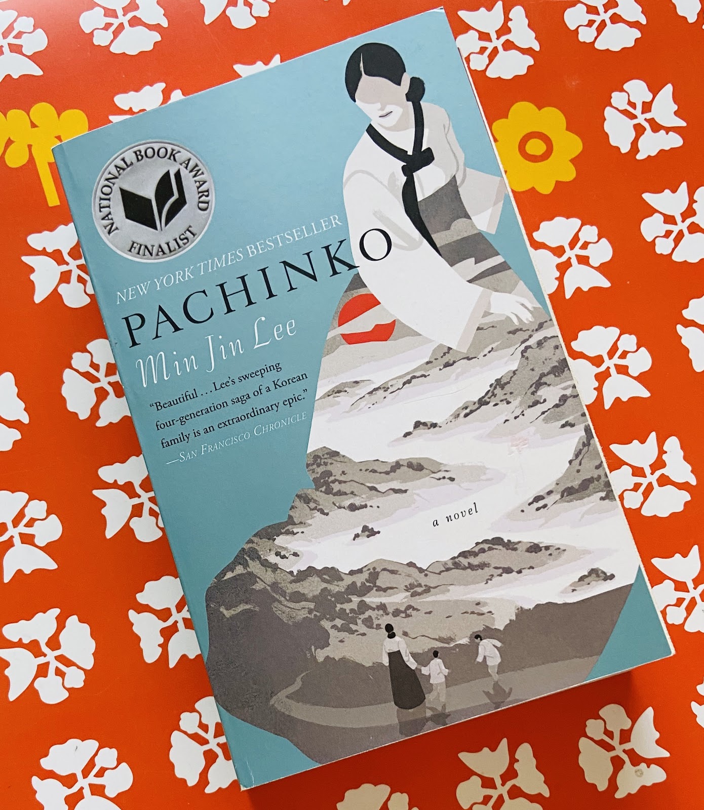 Taking a study break with a good book. Pictured: Pachinko by Min Jin Lee.