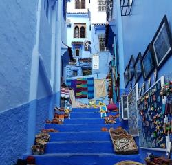 Blue steps in Morocco 