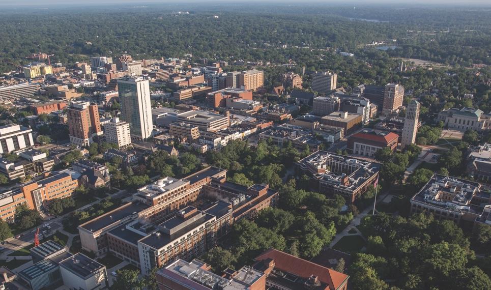 Aerial view of central campus