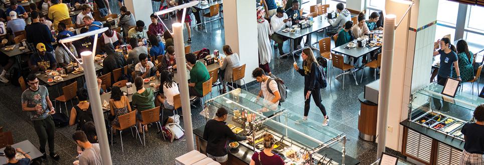 Students in the dining hall