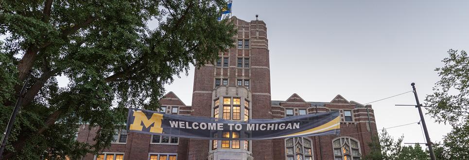 Ann Arbor Campus MI University of Michigan Administration Building Postcard 